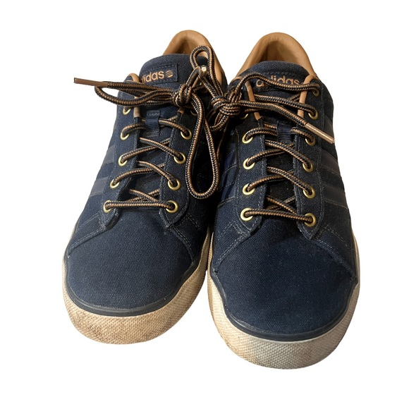 Adidas Navy Blue Three-Stripe Neo Sneakers Mens 8.5 - Picture 6 of 11